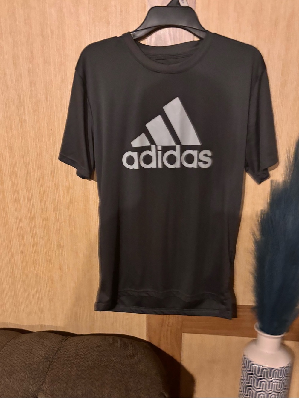 adidas Black Tee with White Logo